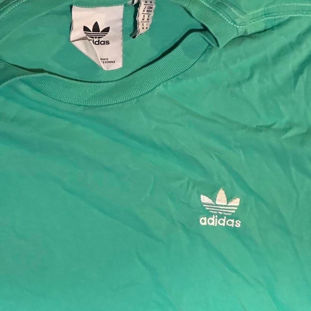 Adidas Originals Trefoil T-Shirt Mens Medium Teal Green Short Sleeve Cotton Tee